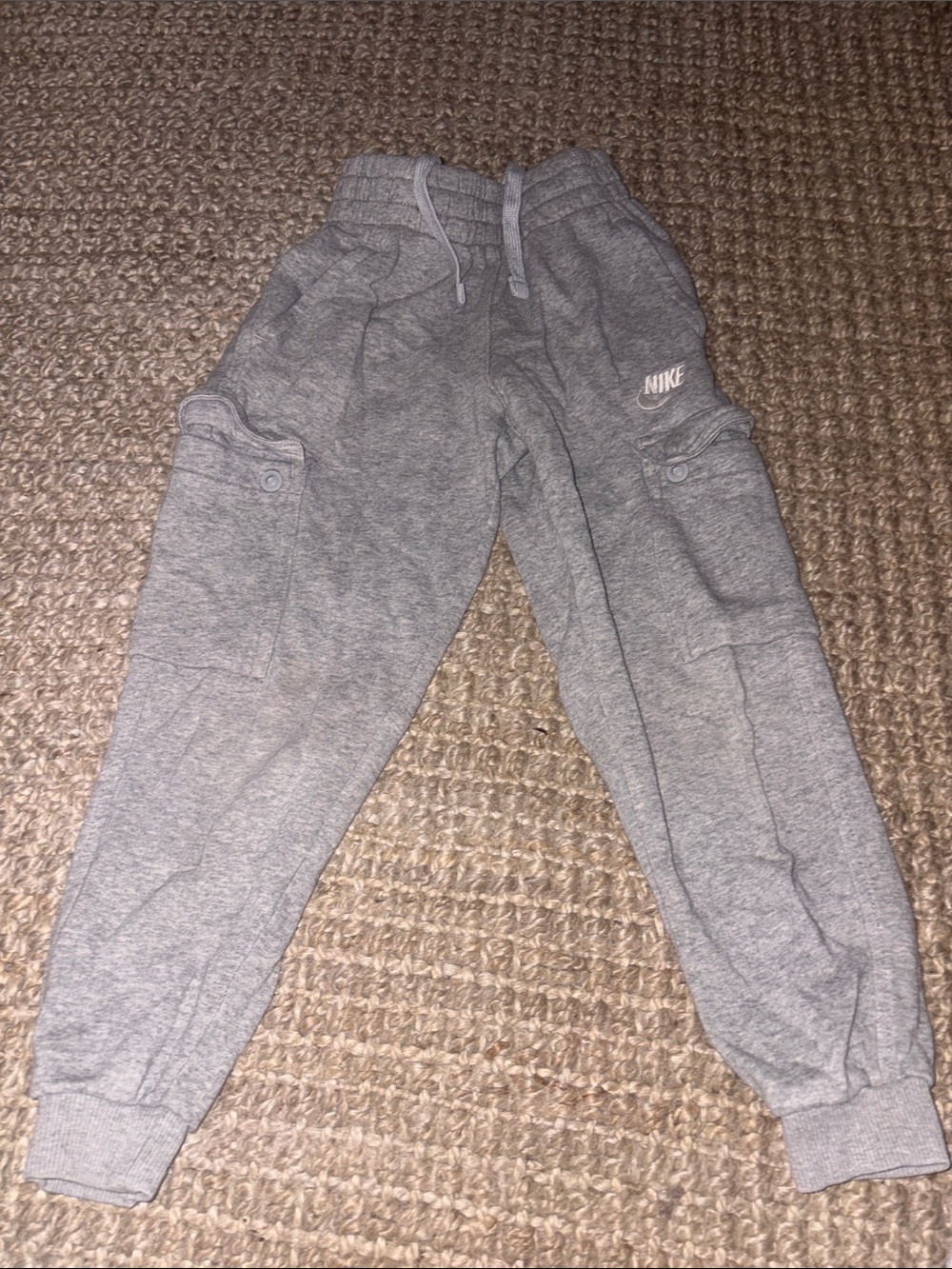 Nike Gray Kids Cargo Jogger Sweatpants with Logo